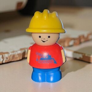 Vintage Shelcore Construction Worker with Red Shirt & Blue Pants Figure A38
